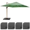 Parasol Déporté 3x3m Et 4 Dalles à Remplir Effet Bois Vert Cactus -Élégance Jardin 647b2f74e76442.57570677