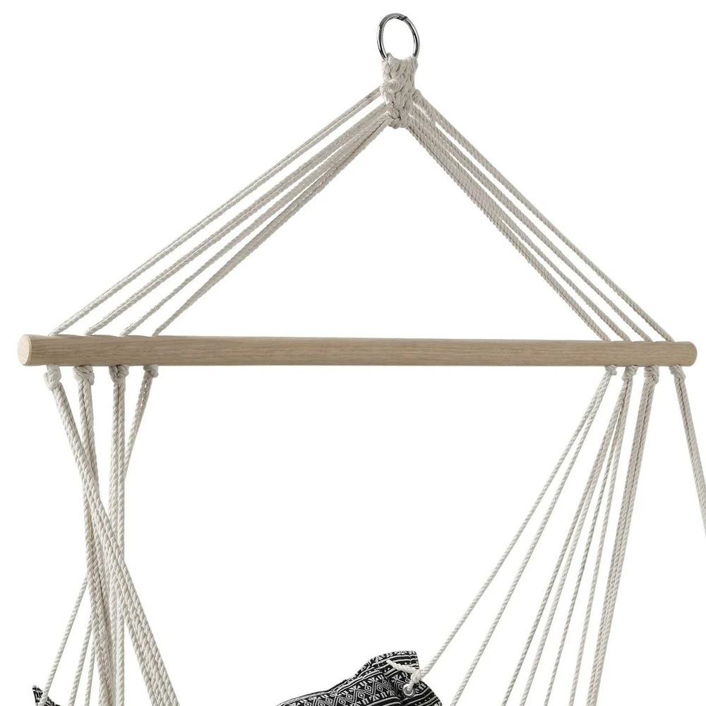 Chaise De Détente Suspendue Jinja Noir & Blanc 6 Chaise De Détente Suspendue Jinja Noir & Blanc – Image 4