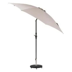 Parasol Droit Rond Sisko Taupe -Élégance Jardin 647f7caa272ef7.95657298