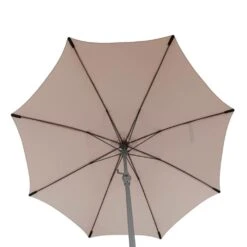 Parasol Droit Rond Sisko Taupe -Élégance Jardin 647f7caa3c5835.39237839
