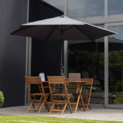 Parasol Droit 3m En Aluminium Gris Anthracite -Élégance Jardin 648022433e0166.43110979