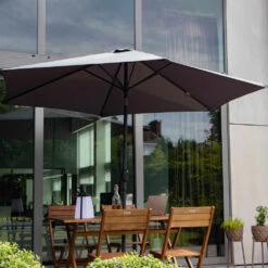 Parasol Droit 3m En Aluminium Gris Anthracite -Élégance Jardin 64802243539299.34186405