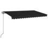 VIDAXL Auvent Automatique Et Capteur De Vent Led 450x350 Cm Anthracite -Élégance Jardin 6480d1cc4296c9.81086484