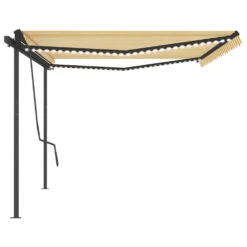 VIDAXL Auvent Automatique Capteur De Vent Et Led 5x3,5m Jaune Et Blanc 12 VIDAXL Auvent Automatique Capteur De Vent Et Led 5x3,5m Jaune Et Blanc -Élégance Jardin 6480d1d12bb8c5.94546973