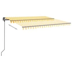 VIDAXL Auvent Automatique Capteur De Vent Et Led 5x3,5m Jaune Et Blanc 13 VIDAXL Auvent Automatique Capteur De Vent Et Led 5x3,5m Jaune Et Blanc -Élégance Jardin 6480d1d12f8a17.95736477