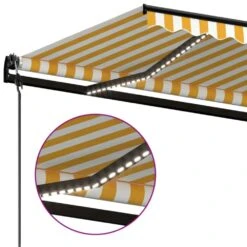VIDAXL Auvent Automatique Capteur De Vent Led 600x350cm Jaune Et Blanc 13 VIDAXL Auvent Automatique Capteur De Vent Led 600x350cm Jaune Et Blanc -Élégance Jardin 6480d1dbc4c585.46381652