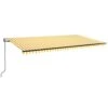 VIDAXL Auvent Automatique Capteur De Vent Led 600x350cm Jaune Et Blanc
