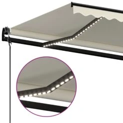 VIDAXL Auvent Automatique Avec Capteur De Vent Et Led 450x350 Cm Crème 13 VIDAXL Auvent Automatique Avec Capteur De Vent Et Led 450x350 Cm Crème -Élégance Jardin 6480d1e051f538.05467392