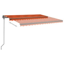 VIDAXL Auvent Automatique Capteur De Vent Led 4,5x3,5 M Orange Marron -Élégance Jardin 6480d1e1d2ba71.69677164