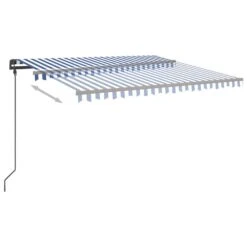 VIDAXL Auvent Automatique Capteur De Vent Et Led 5x3,5 M Bleu Et Blanc 13 VIDAXL Auvent Automatique Capteur De Vent Et Led 5x3,5 M Bleu Et Blanc -Élégance Jardin 6480d1e6de8132.91720096