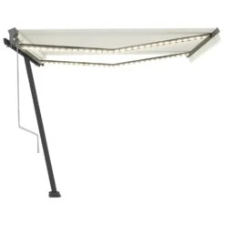 VIDAXL Auvent Automatique Avec Capteur De Vent Et Led 400x300 Cm Crème -Élégance Jardin 6480d1ed682f46.31879305