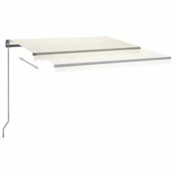 VIDAXL Auvent Automatique Avec Capteur De Vent Et Led 400x300 Cm Crème -Élégance Jardin 6480d1ed73a920.55643926