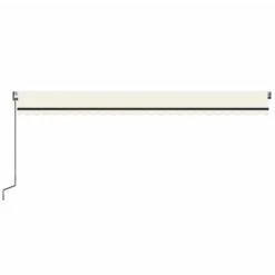 VIDAXL Auvent Automatique Avec Capteur De Vent Et Led 600x350 Cm Crème -Élégance Jardin 6480d1ef055206.49144498