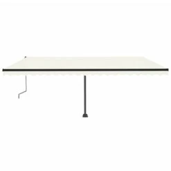 VIDAXL Auvent Automatique Sur Pied 500x350 Cm Crème -Élégance Jardin 6480d1f20f9328.12095370