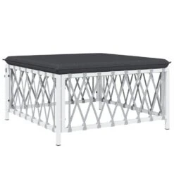 VIDAXL Salon De Jardin Avec Coussins 5 Pcs Blanc Acier -Élégance Jardin 6482c454e0bff4.54566175