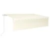 VIDAXL Auvent Automatique Store Capteur De Vent Et Led 6x3 M Crème -Élégance Jardin 6482c6fcd06908.12563603