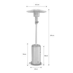 Lot De 2 Chauffages D'extérieur Gaz 12.5kw - Finland - Parasols Chauffants En Acier Inoxydable. Réglable. Porte En Façade Et -Élégance Jardin 648318a00bf580.17926924