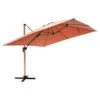 Parasol Déporté Carré 3x3m Effet Bois Argile -Élégance Jardin 64886501c73c76.21411044