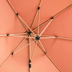 Parasol Déporté Carré 3x3m Effet Bois Argile -Élégance Jardin 64886501f3dfe5.12566841