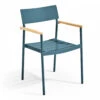 Fauteuil De Jardin En Aluminium Et Bois Bleu Canard -Élégance Jardin 64886518953427.62715315