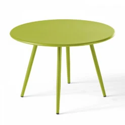 Lot De 2 Tables Basses Ronde En Acier Vert -Élégance Jardin 64886519815c33.59219615