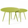 Lot De 2 Tables Basses Ronde En Acier Vert 2 Lot De 2 Tables Basses Ronde En Acier Vert -Élégance Jardin 64886519898774.63070912