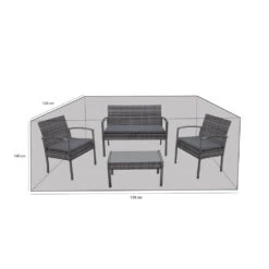 Housse De Protection Salon De Jardin Imperméable Et Résistante Aux Uv En Polyester Bleu Marine - Mobilier De Jardin - 120x120x100cm