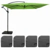 Parasol Déporté 3x3m Et 4 Dalles à Remplir Aluminium Vert -Élégance Jardin 64912b6ed7c899.24726137