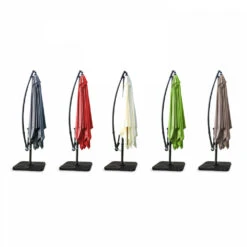 Parasol Déporté 3x3m Et 4 Dalles à Remplir Aluminium Blanc -Élégance Jardin 649284232f3e65.41073426