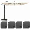 Parasol Déporté 3x3m Et 4 Dalles à Remplir Aluminium Blanc -Élégance Jardin 649284233d0af6.59384702