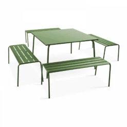 Banc De Jardin En Acier Vert Cactus -Élégance Jardin 6494abcc78d205.95188518