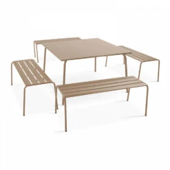 Banc De Jardin En Acier Taupe -Élégance Jardin 6494abced3fce5.93086928