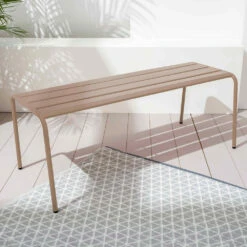 Banc De Jardin En Acier Taupe -Élégance Jardin 6494abcf126be3.70048365