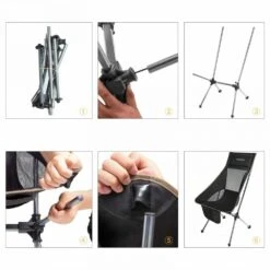 Chaise De Camping Pliable Avec Grand Dossier - Kingcamp - Noir - Sac De Transport Inclus -Élégance Jardin 6494abcfac8ee3.64697727