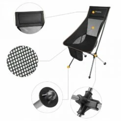 Chaise De Camping Pliable Avec Grand Dossier - Kingcamp - Noir - Sac De Transport Inclus -Élégance Jardin 6494abcfaff4d2.55952683