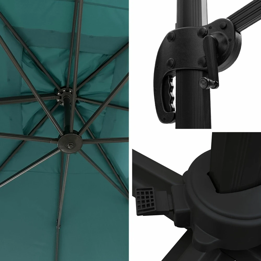 Parasol Déporté Molokai Rectangulaire 3x4m Bleu + Housse 5 Parasol Déporté Molokai Rectangulaire 3x4m Bleu + Housse – Image 3