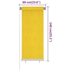 VIDAXL Store Roulant D'extérieur 60x140 Cm Jaune Pehd -Élégance Jardin 6494b66e78b290.93440154