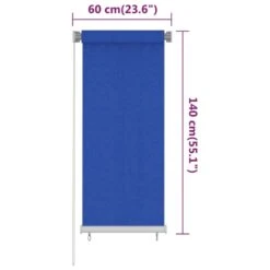 VIDAXL Store Roulant D'extérieur 60x140 Cm Bleu Pehd -Élégance Jardin 6494b673ee3743.09104405