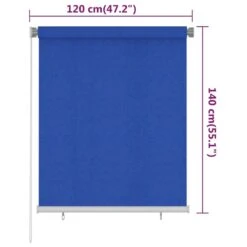 VIDAXL Store Roulant D'extérieur 120x140 Cm Bleu Pehd 13 VIDAXL Store Roulant D'extérieur 120x140 Cm Bleu Pehd -Élégance Jardin 6494b67a1fe9d8.48587537