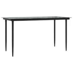 VIDAXL Ensemble à Dîner De Jardin Coussins 5 Pcs Noir Rotin Et Acier -Élégance Jardin 64999d8ecb4543.62805083