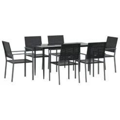 VIDAXL Ensemble à Manger De Jardin 7 Pcs Résine Tressée Acier -Élégance Jardin 64999da7b59bd7.34899355