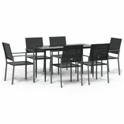 VIDAXL Ensemble à Manger De Jardin 7 Pcs Résine Tressée Acier -Élégance Jardin 64999da7b90190.80766396