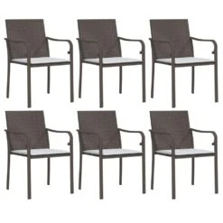 VIDAXL Ensemble à Manger De Jardin 7 Pcs Coussins Résine Tressée Acier -Élégance Jardin 6499a0f36e5f28.87178618