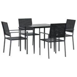 VIDAXL Ensemble à Manger De Jardin 5 Pcs Résine Tressée Acier -Élégance Jardin 6499a0f40a3de0.30937427
