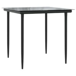 VIDAXL Ensemble à Dîner De Jardin Coussins 3 Pcs Noir Rotin Et Acier -Élégance Jardin 6499a0f68f6180.16760668