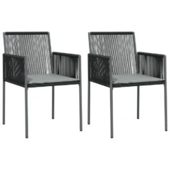 VIDAXL Ensemble à Dîner De Jardin Coussins 3 Pcs Noir Rotin Et Acier -Élégance Jardin 6499a0f69d3dd5.26176663