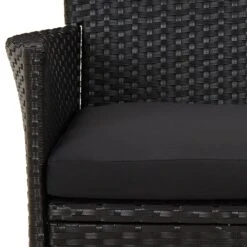 VIDAXL Ensemble De Bistro De Jardin 3 Pcs Coussins Noir Poly Rotin -Élégance Jardin 6499a0f8aa4ac3.89774424