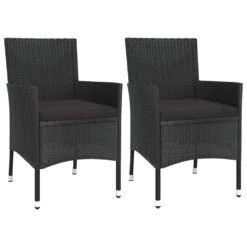 VIDAXL Ensemble De Bistro De Jardin 3 Pcs Coussins Noir Poly Rotin -Élégance Jardin 6499a0f8b3ac19.60199570