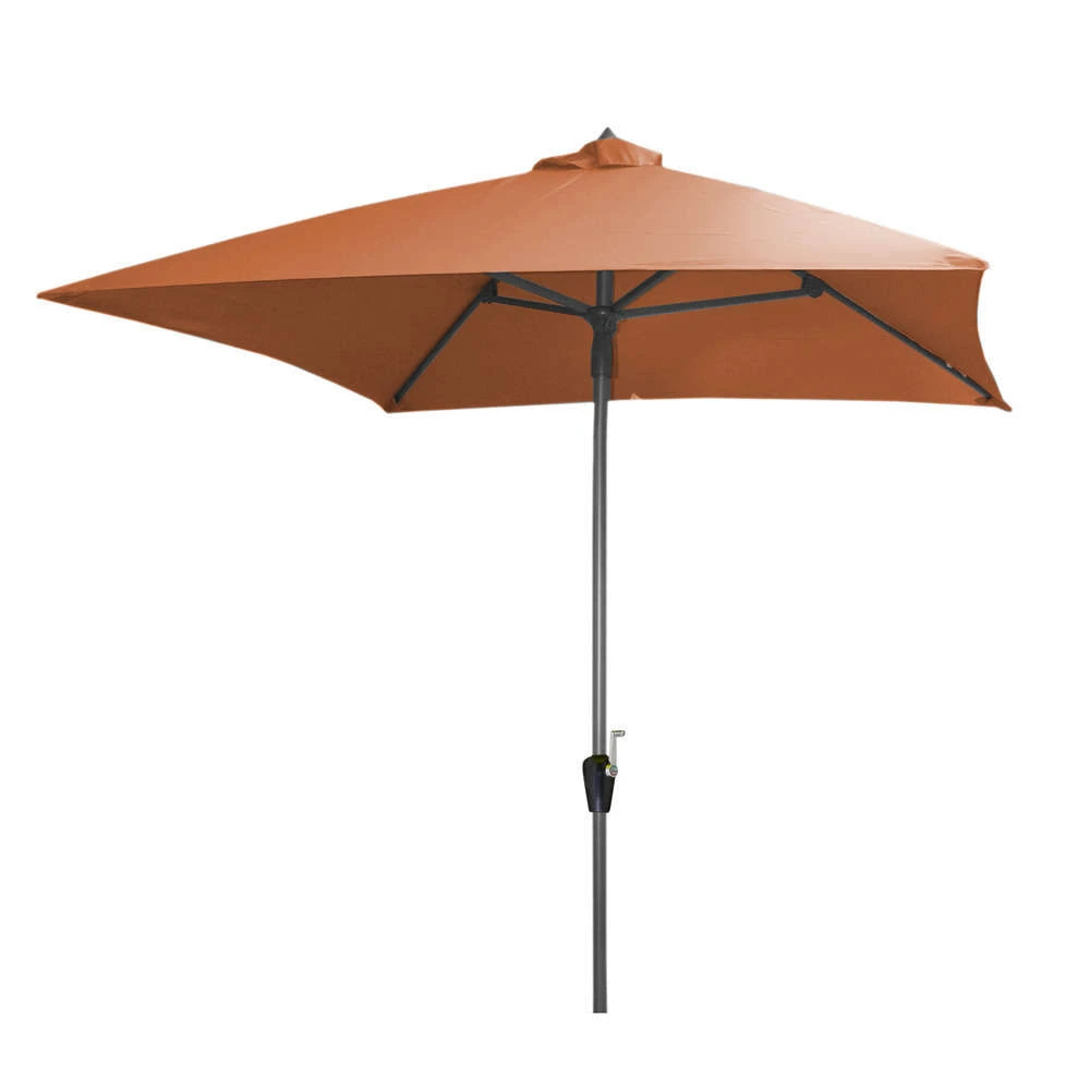 Parasol En Toile Orange Avec Manivelle - 250x250 Cm 3 Parasol En Toile Orange Avec Manivelle - 250x250 Cm