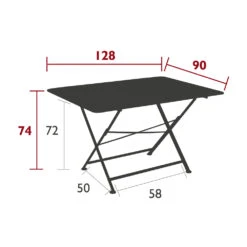 Table De Jardin Pliante Cargo En Acier Vert Cactus - 128x90 Cm -Élégance Jardin 797780 2065312
